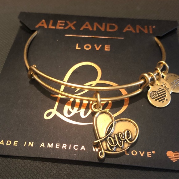 Alex and Ani Love Charm Bangle Rafaelian Silver Affection Joy Light Bracelet - Picture 6 of 8